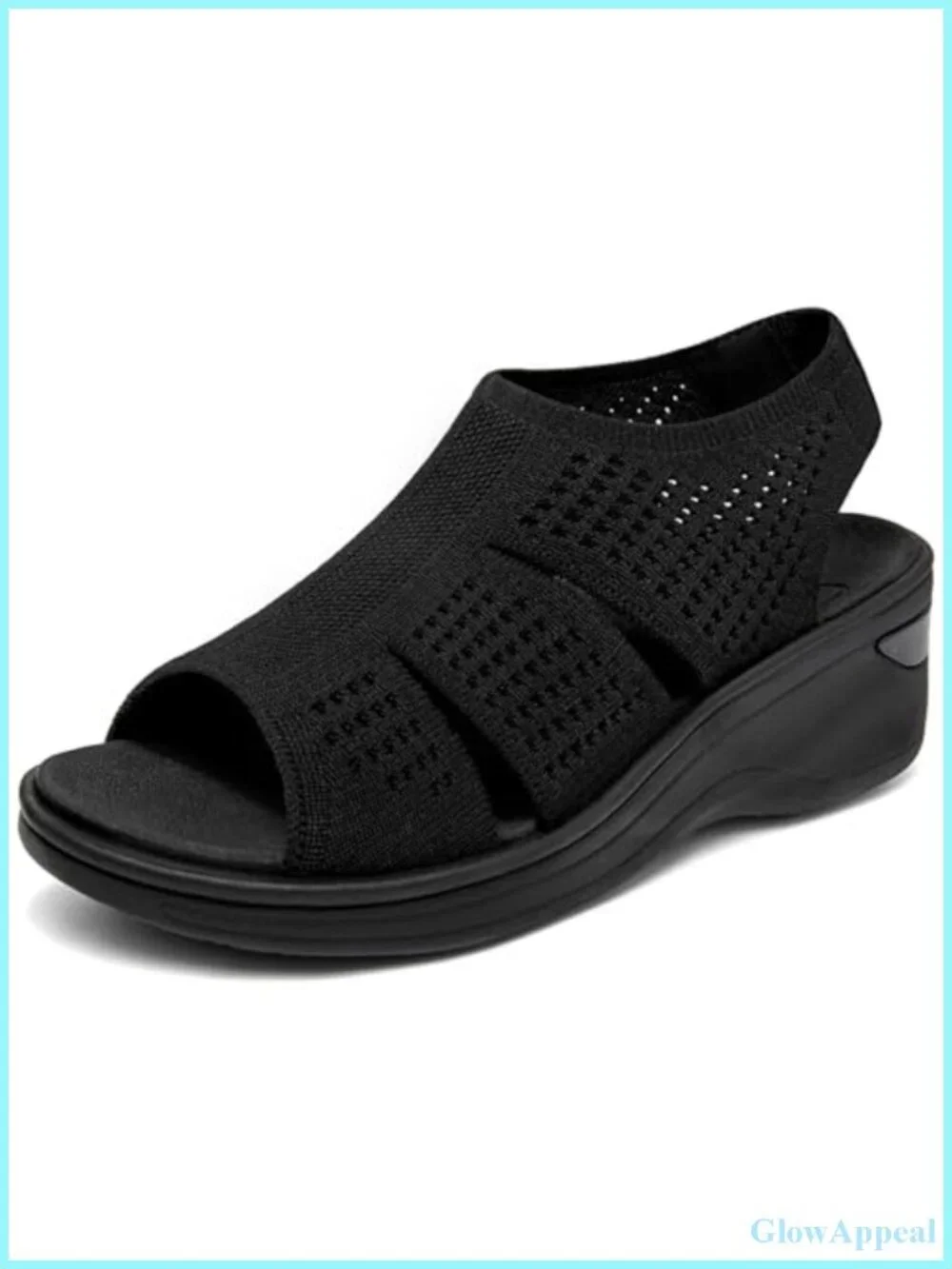 Platform Walking Sandals Memory Foam Open Toe Breathable Mesh Slingback
